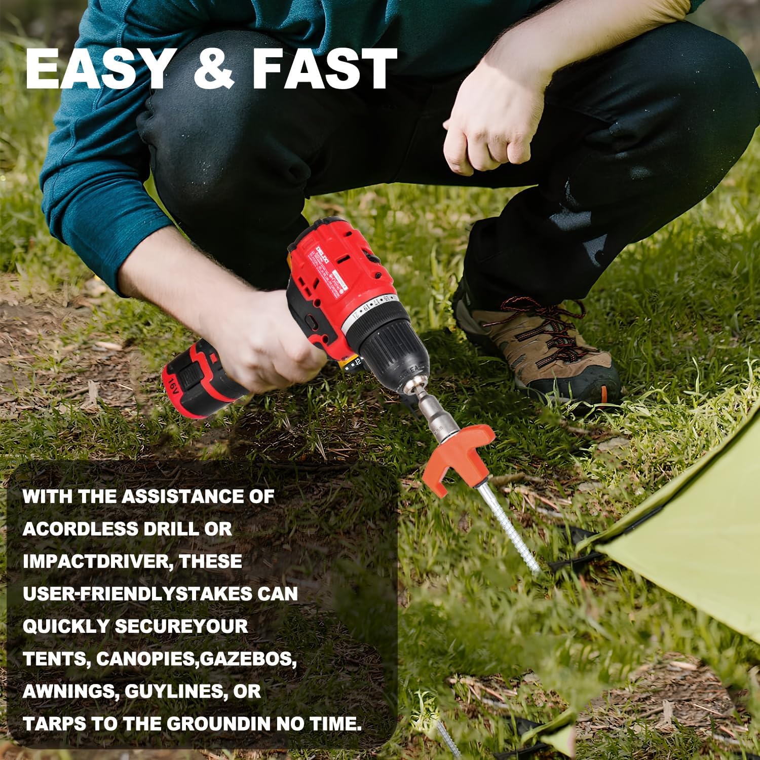 Picchetti per tenda a vite da  - Outdoor Power Stake recensione e prezzo