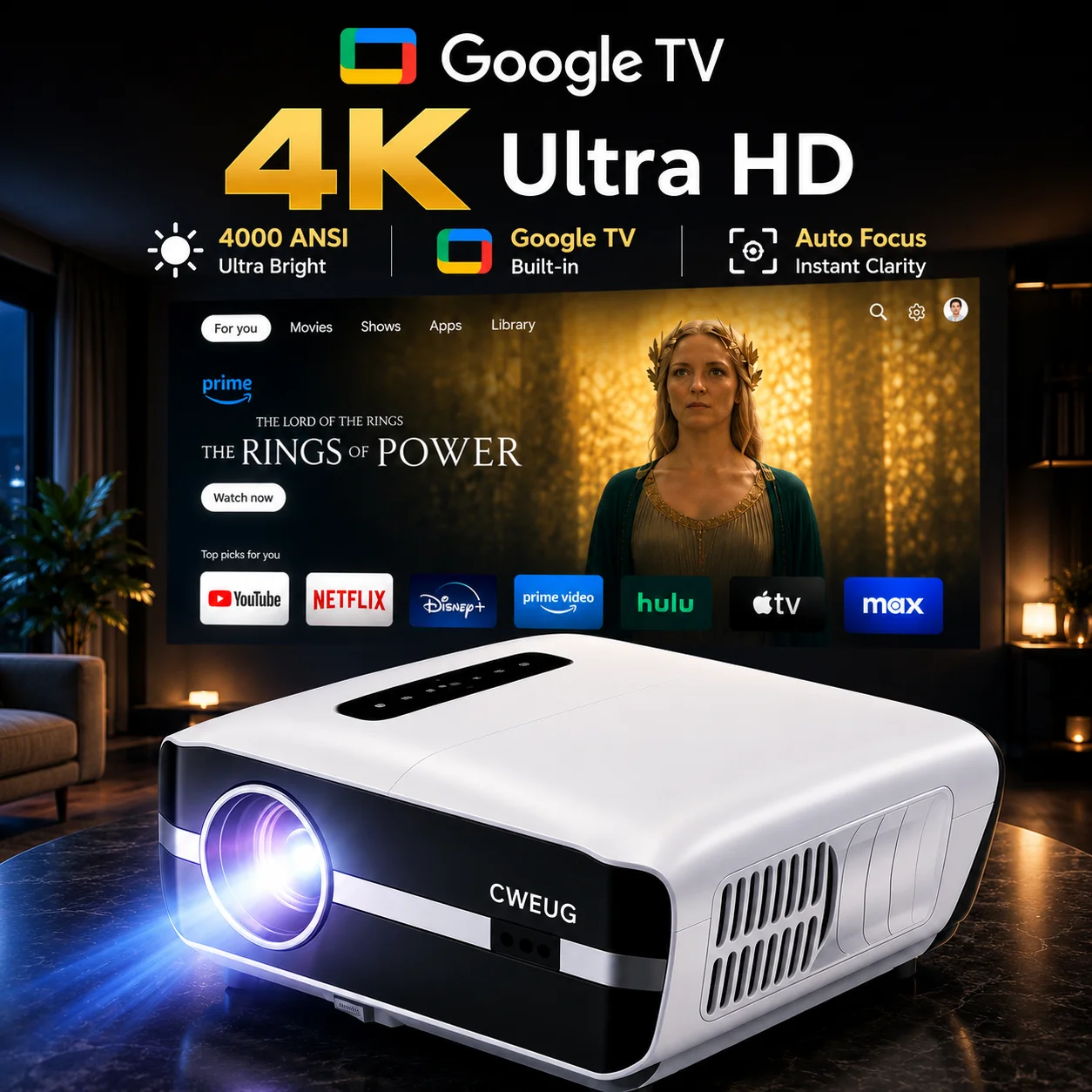 Proiettore NewA9S 4k con messa - Outdoor Power Products recensione e prezzo